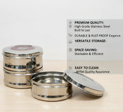 Stainless Steel Belly-shaped Dibbi/Container Set – Mini Storage Containers