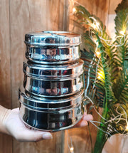 Stainless Steel Belly-shaped Dibbi/Container Set – Mini Storage Containers