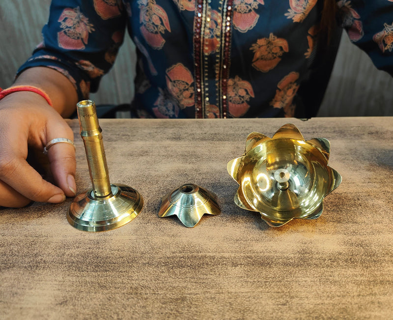 Brass Lotus Kamal Diya – Brass Oil Lamp