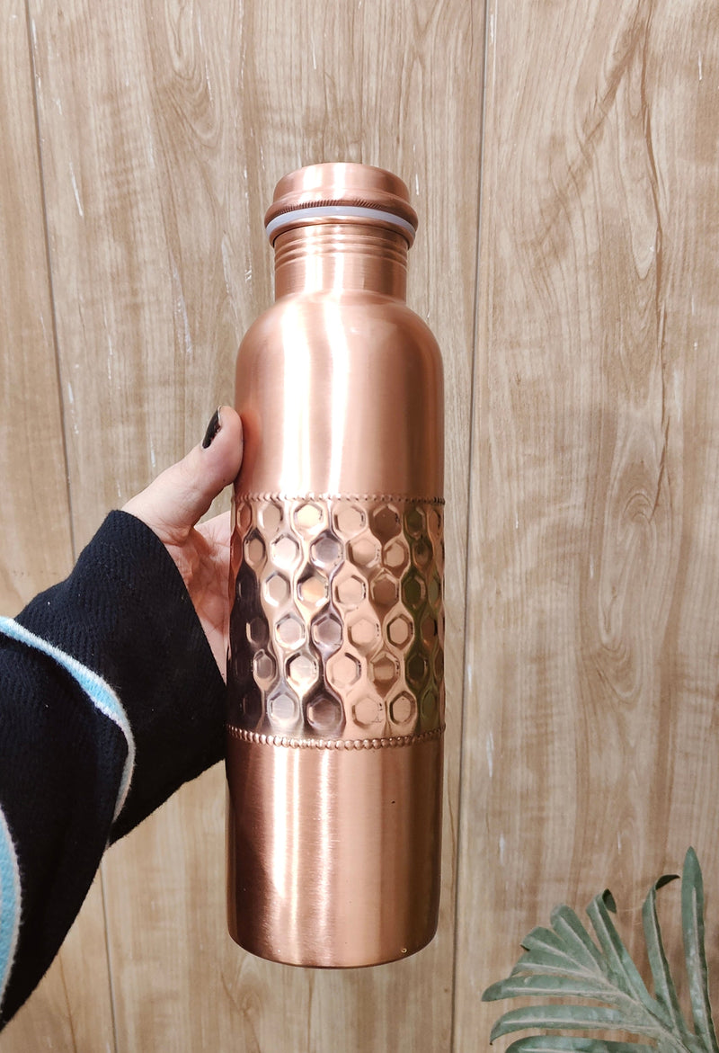 Pure Hammered Copper Water Bottle – Copper Water Bottle