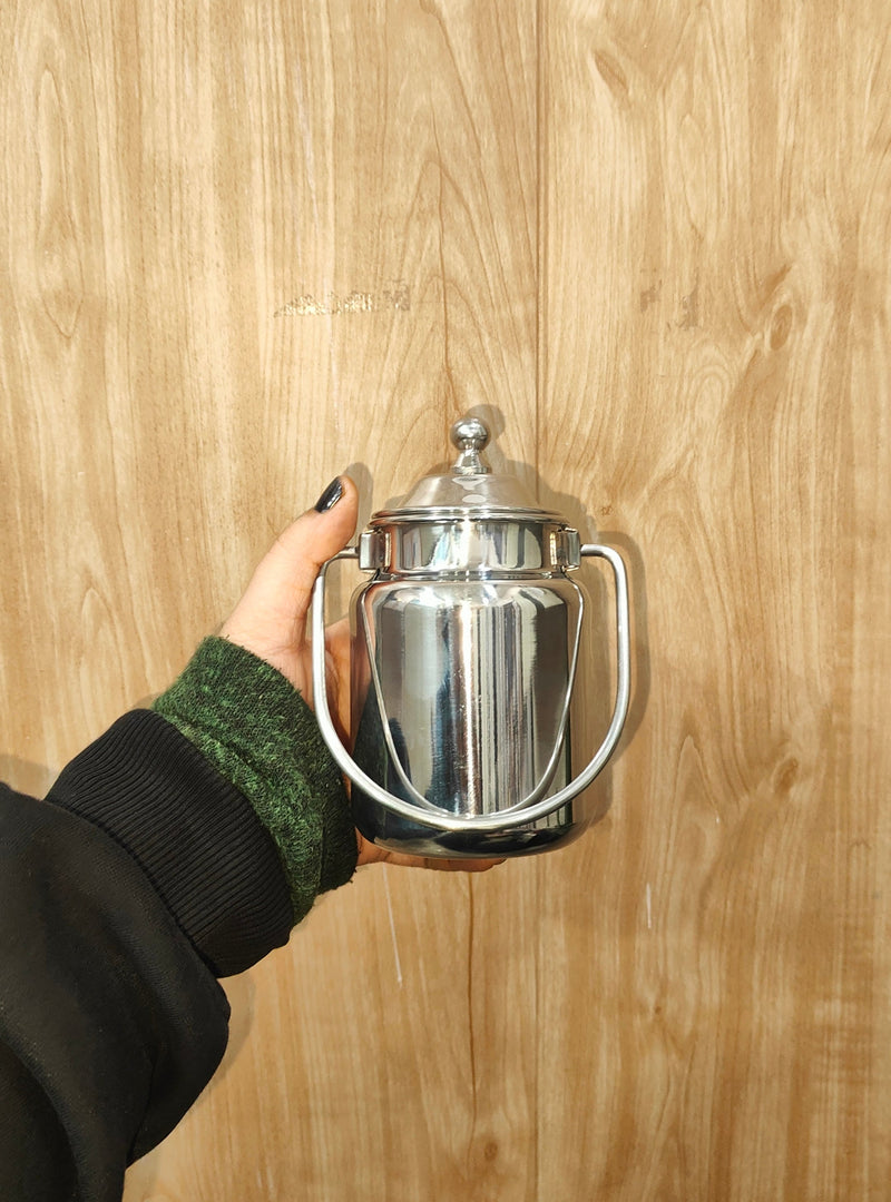 Stainless Steel Mini Oil Canister with Lid & Handle – Oil Storage Canister
