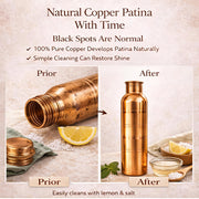 Pure Copper Water Bottle with silver touch – Copper Water Bottle