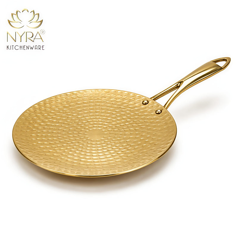 nyra-kitchenware-premium-brass-hammered-tawa-griddle-roti-pan