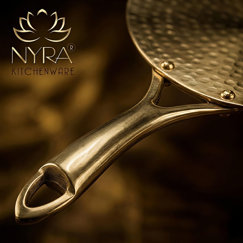 nyra-kitchenware-premium-brass-hammered-tawa-griddle-roti-pan