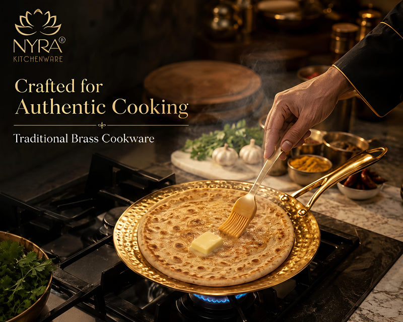 nyra-kitchenware-premium-brass-hammered-tawa-griddle-roti-pan