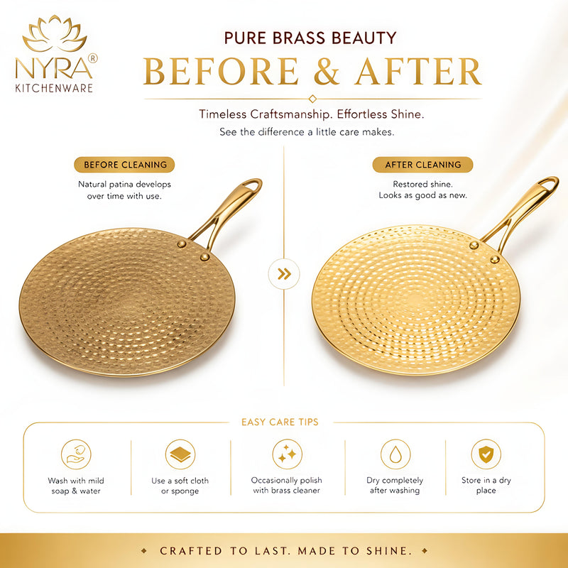 nyra-kitchenware-premium-brass-hammered-tawa-griddle-roti-pan
