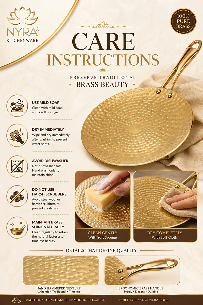 nyra-kitchenware-premium-brass-hammered-tawa-griddle-roti-pan