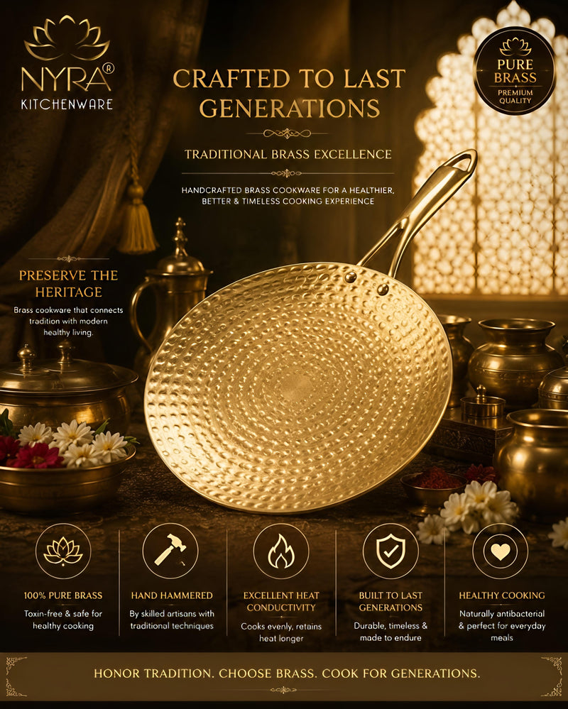 nyra-kitchenware-premium-brass-hammered-tawa-griddle-roti-pan