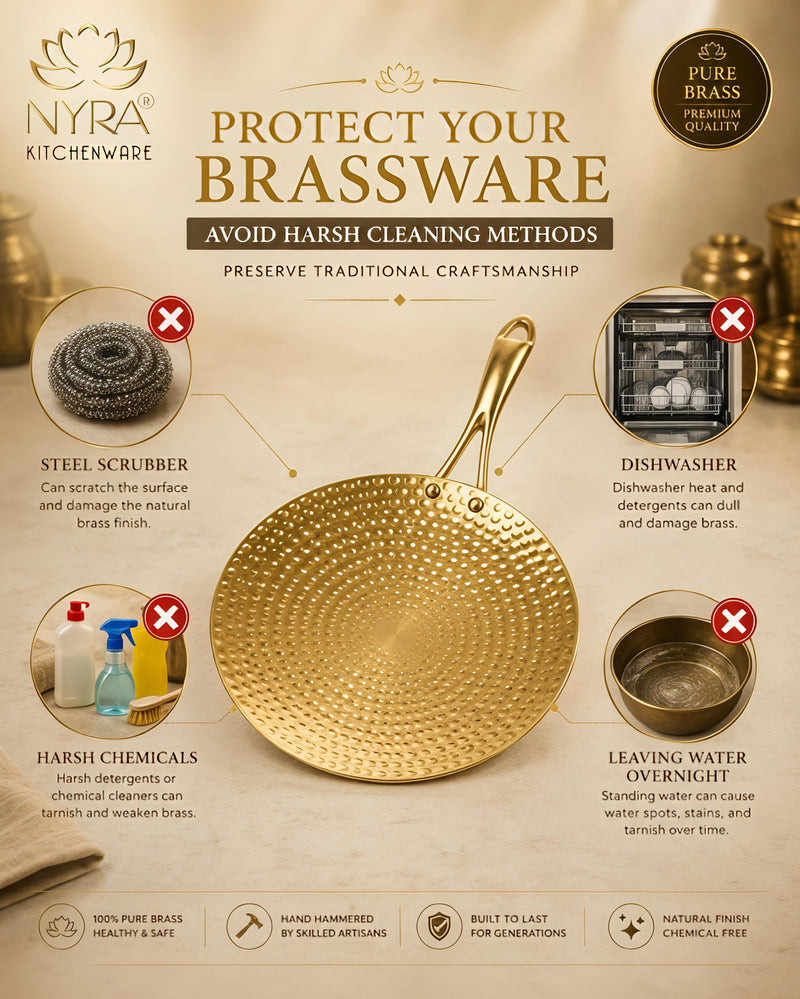 nyra-kitchenware-premium-brass-hammered-tawa-griddle-roti-pan