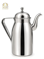 nyra-kitchenware-1-litre-stainless-steel-oil-dispenser-with-glossy-silver-finish-covered-lid-side-handle-and-long-pouring-spout-a-practical-kitchen-essential-for-oil-and-ghee