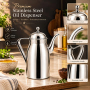 nyra-kitchenware-1-litre-stainless-steel-oil-dispenser-with-glossy-silver-finish-covered-lid-side-handle-and-long-pouring-spout-a-practical-kitchen-essential-for-oil-and-ghee
