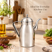 nyra-kitchenware-1-litre-stainless-steel-oil-dispenser-with-glossy-silver-finish-covered-lid-side-handle-and-long-pouring-spout-a-practical-kitchen-essential-for-oil-and-ghee