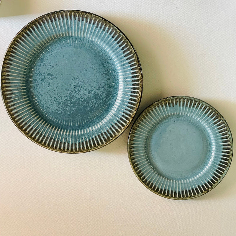 Teal Dinner Quarter Plates Set Of 4