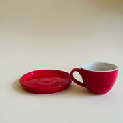 Red Espresso Cup Saucer Set