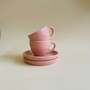 Baby Pink Espresso Cup Saucer Set
