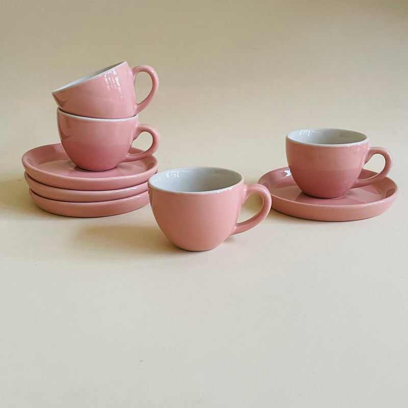Baby Pink Espresso Cup Saucer Set