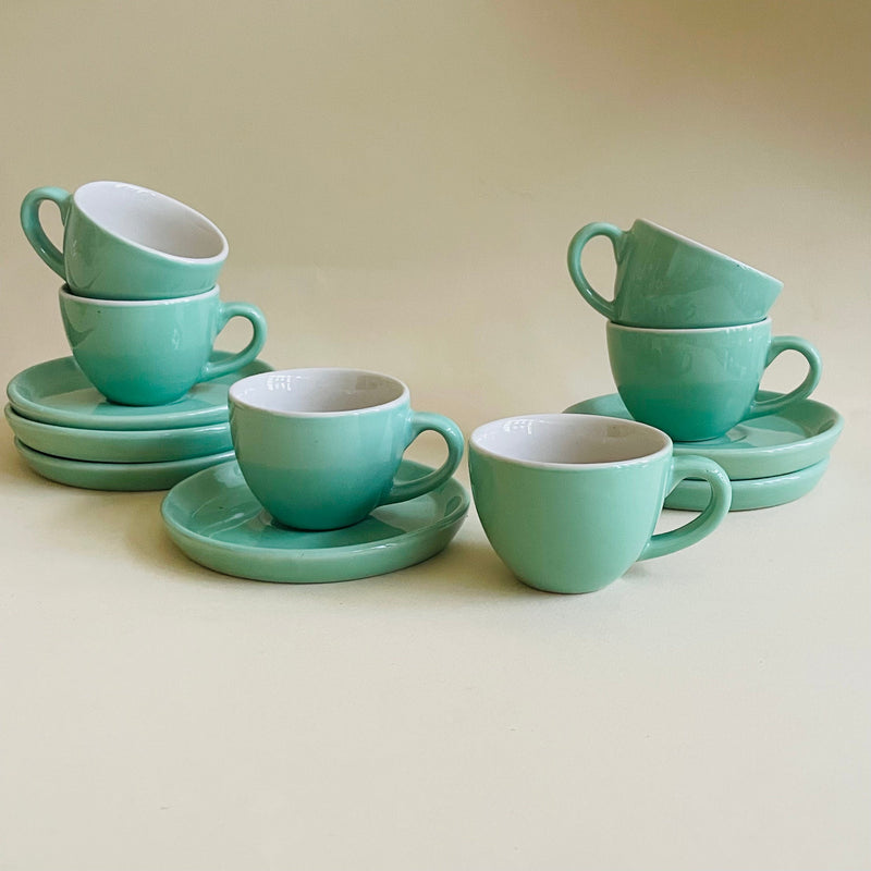Sage Green Espresso Cup Saucer Set