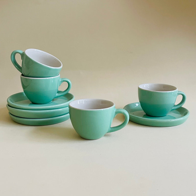 Sage Green Espresso Cup Saucer Set