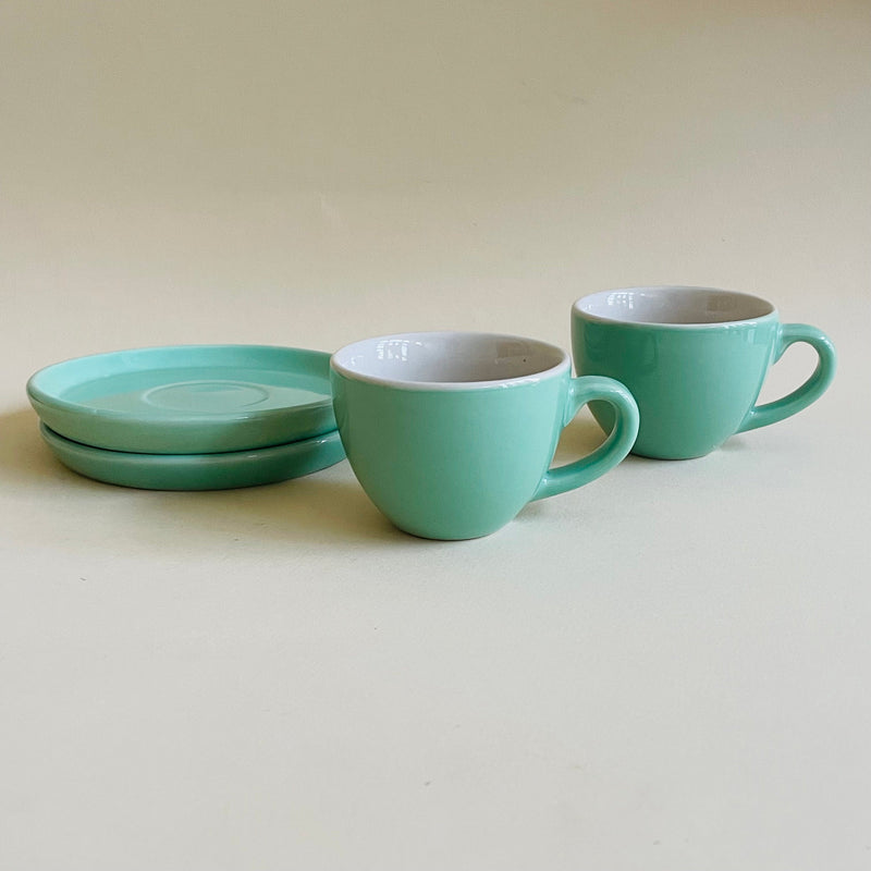 Sage Green Espresso Cup Saucer Set