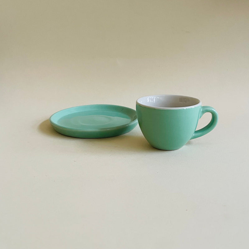 Sage Green Espresso Cup Saucer Set