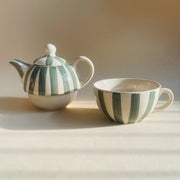 ceramic-kitchen-green-white-striped-tee-pot-set