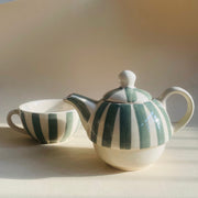 ceramic-kitchen-green-white-striped-tee-pot-set