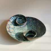 Olive Double Spiral Ceramic Serving Platter