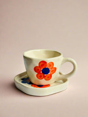 Nurture India Orange Bubble Cup Saucer
