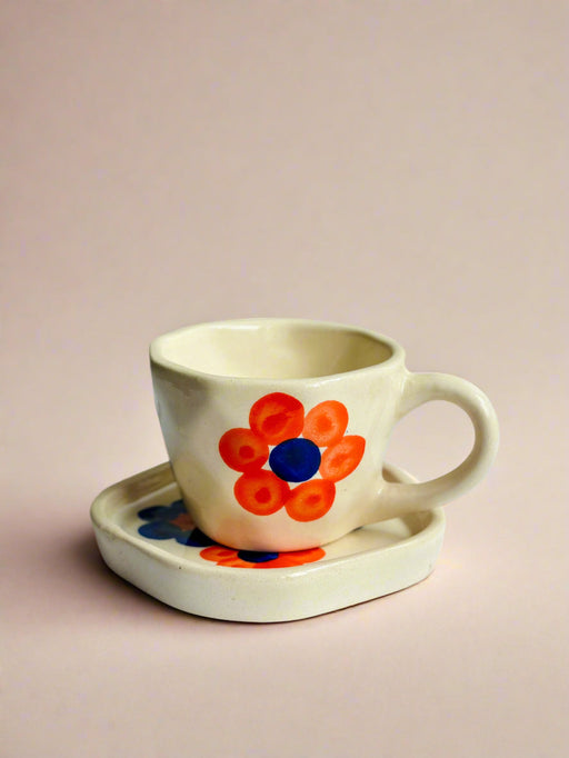 Nurture India Orange Bubble Cup Saucer