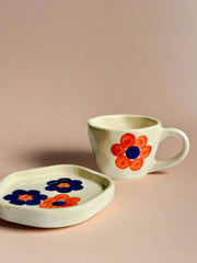 Nurture India Orange Bubble Cup Saucer