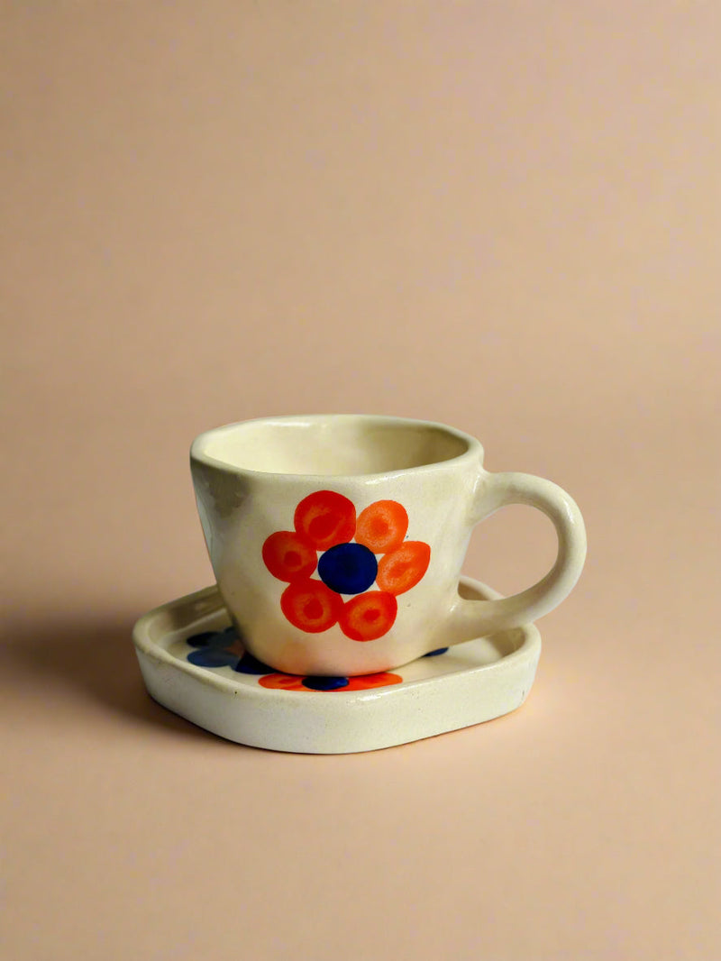 Nurture India Orange Bubble Cup Saucer