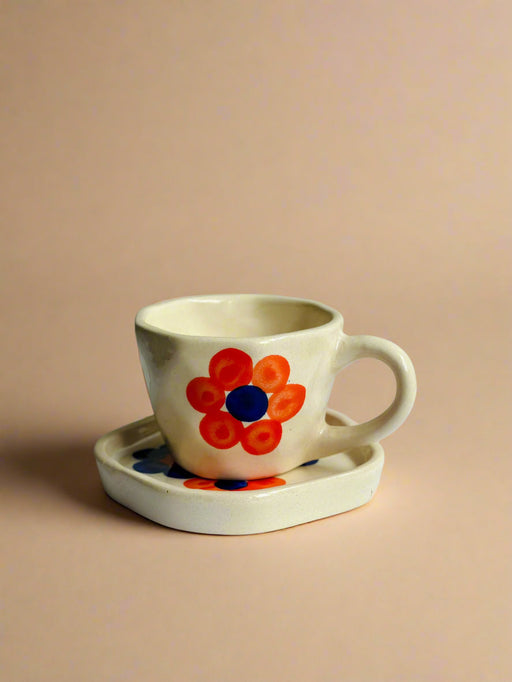 Nurture India Orange Bubble Cup Saucer