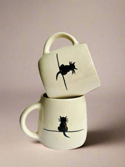 Nurture India Black Cat Ceramic Mug 8-oz