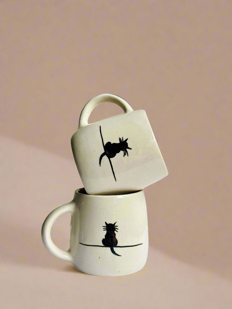 Nurture India Black Cat Ceramic Mug 8-oz