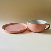 Blush Pink Latte Cup Saucer Set 320ml