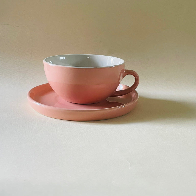 Blush Pink Latte Cup Saucer Set 320ml