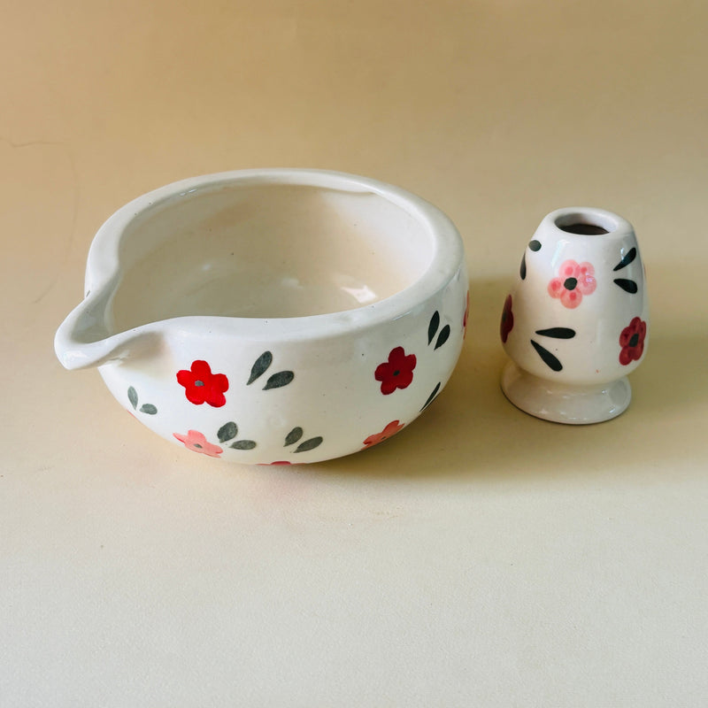 ceramic-kitchen-red-pink-floral-matcha-bowl-whisk-holder-set