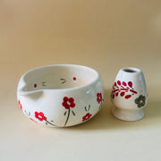 ceramic-kitchen-red-floral-leaf-matcha-bowl-whisk-holder-set