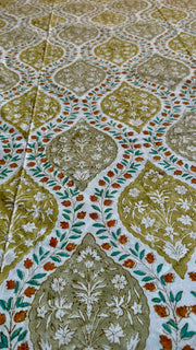 aenak-green-jaal-handblock-printed-premium-cotton-set-bedsheet