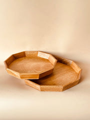 Nurture India Mango Woode Hexagon Trays 2-Piece Set