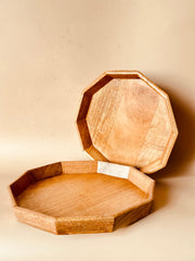 Nurture India Mango Woode Hexagon Trays 2-Piece Set