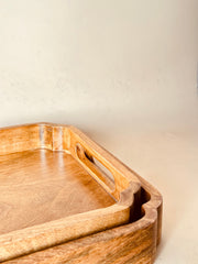 Nurture India Mango Wood Rectangle Tray 2-Piece Set