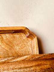 Nurture India Mango Wood Rectangle Tray 2-Piece Set