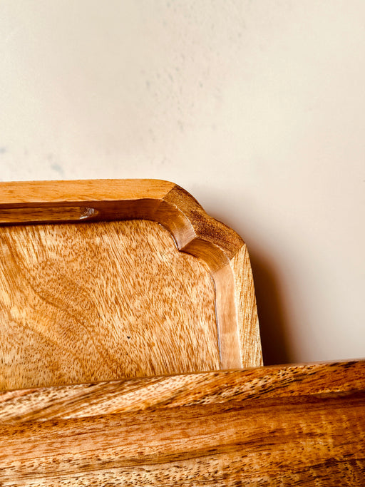 Nurture India Mango Wood Rectangle Tray 2-Piece Set