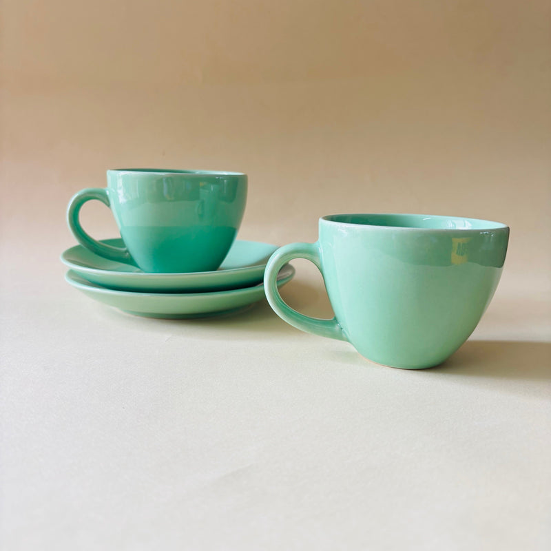 Aqua Serenity Cup Saucer Set 180 Ml Ceramic Kitchenware