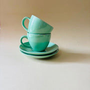 Aqua Serenity Cup Saucer Set 180 Ml Ceramic Kitchenware