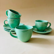 Aqua Serenity Cup Saucer Set 180 Ml Ceramic Kitchenware