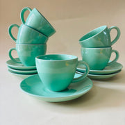 Aqua Serenity Cup Saucer Set 180 Ml Ceramic Kitchenware