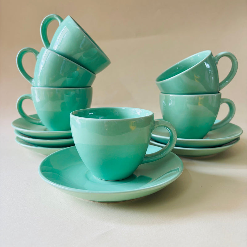 Aqua Serenity Cup Saucer Set 180 Ml Ceramic Kitchenware