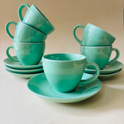 Aqua Serenity Cup Saucer Set 180 Ml Ceramic Kitchenware